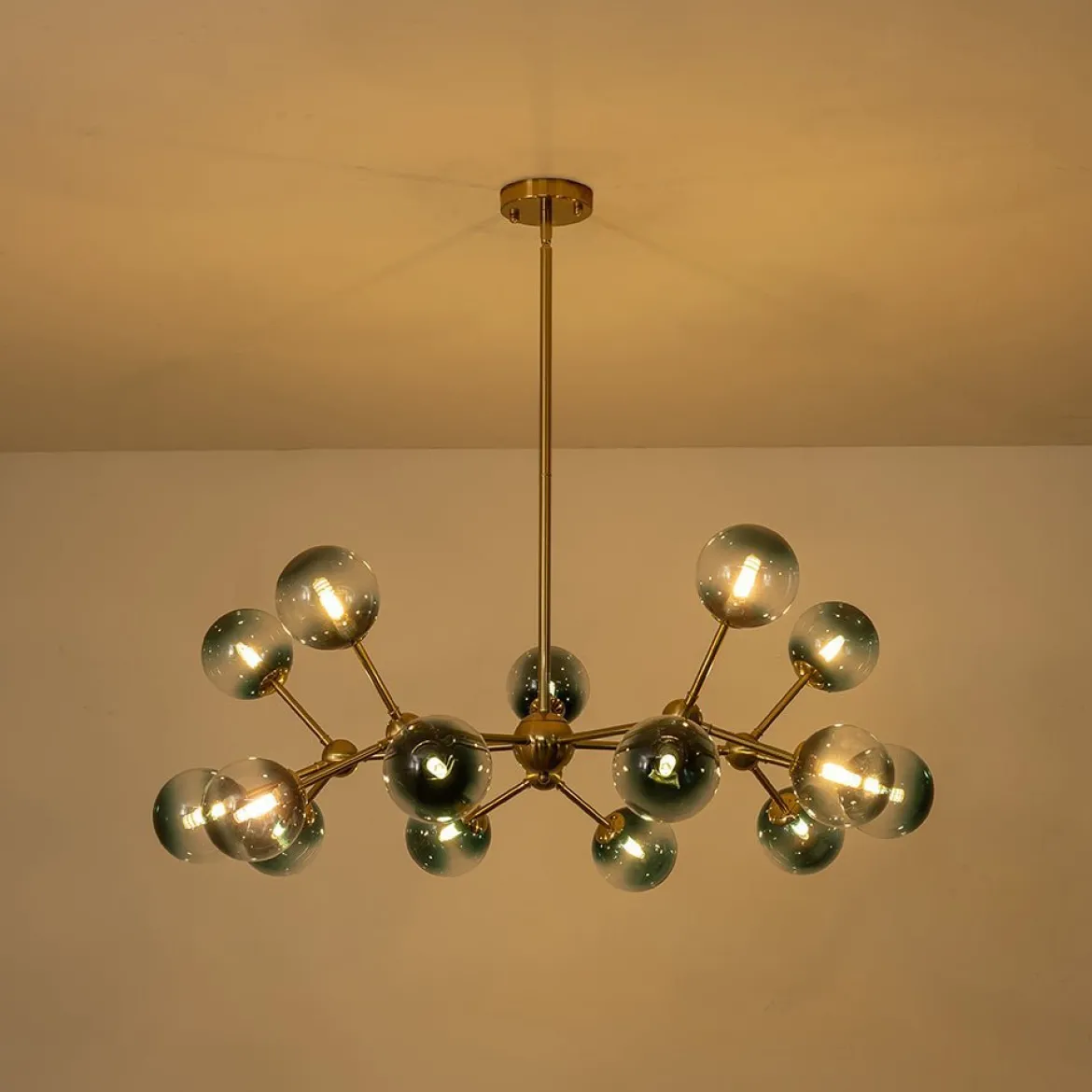 (OpenBox) 15-Light Blue Glass Globe Bubble Sputnik Branch Chandelier