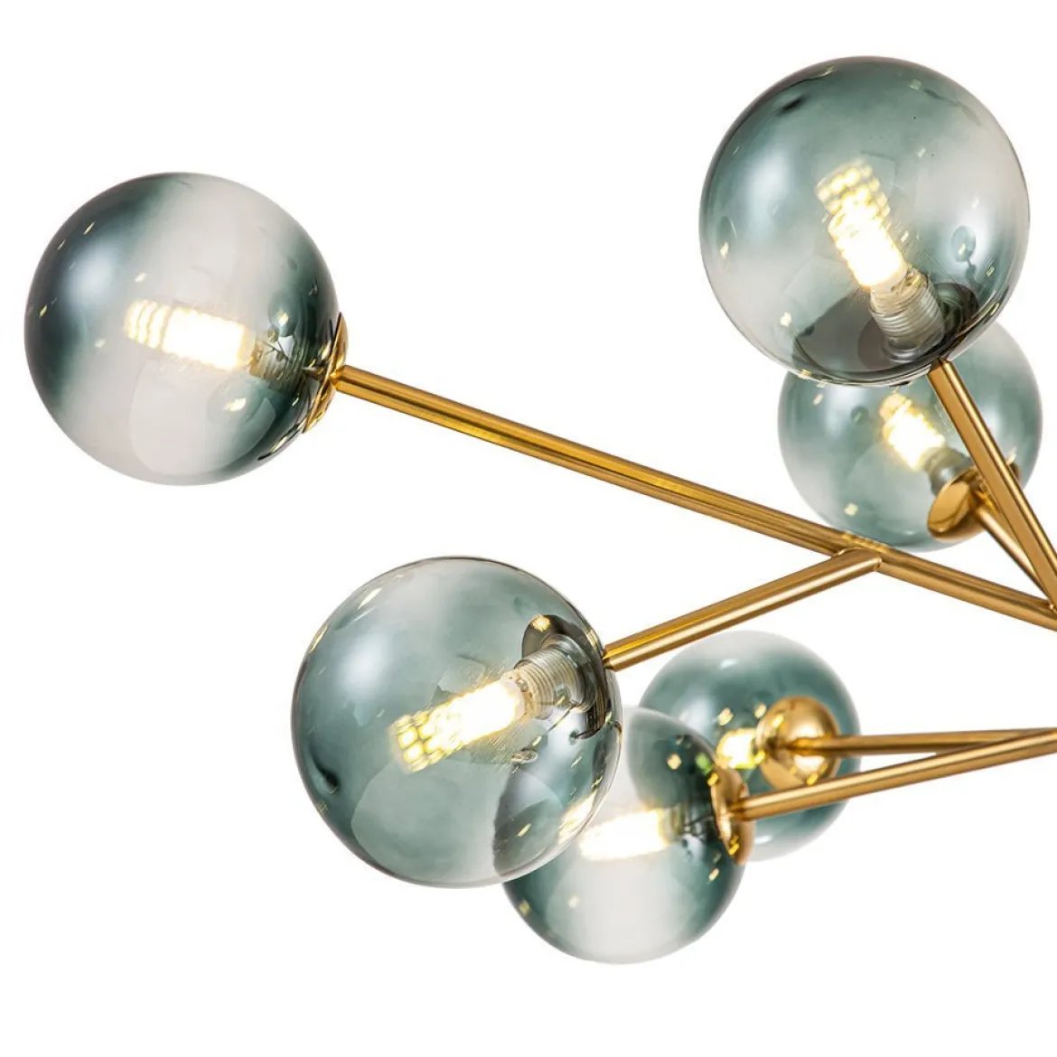 (OpenBox) 15-Light Branch Blue Glass Globe Bubble Chandelier