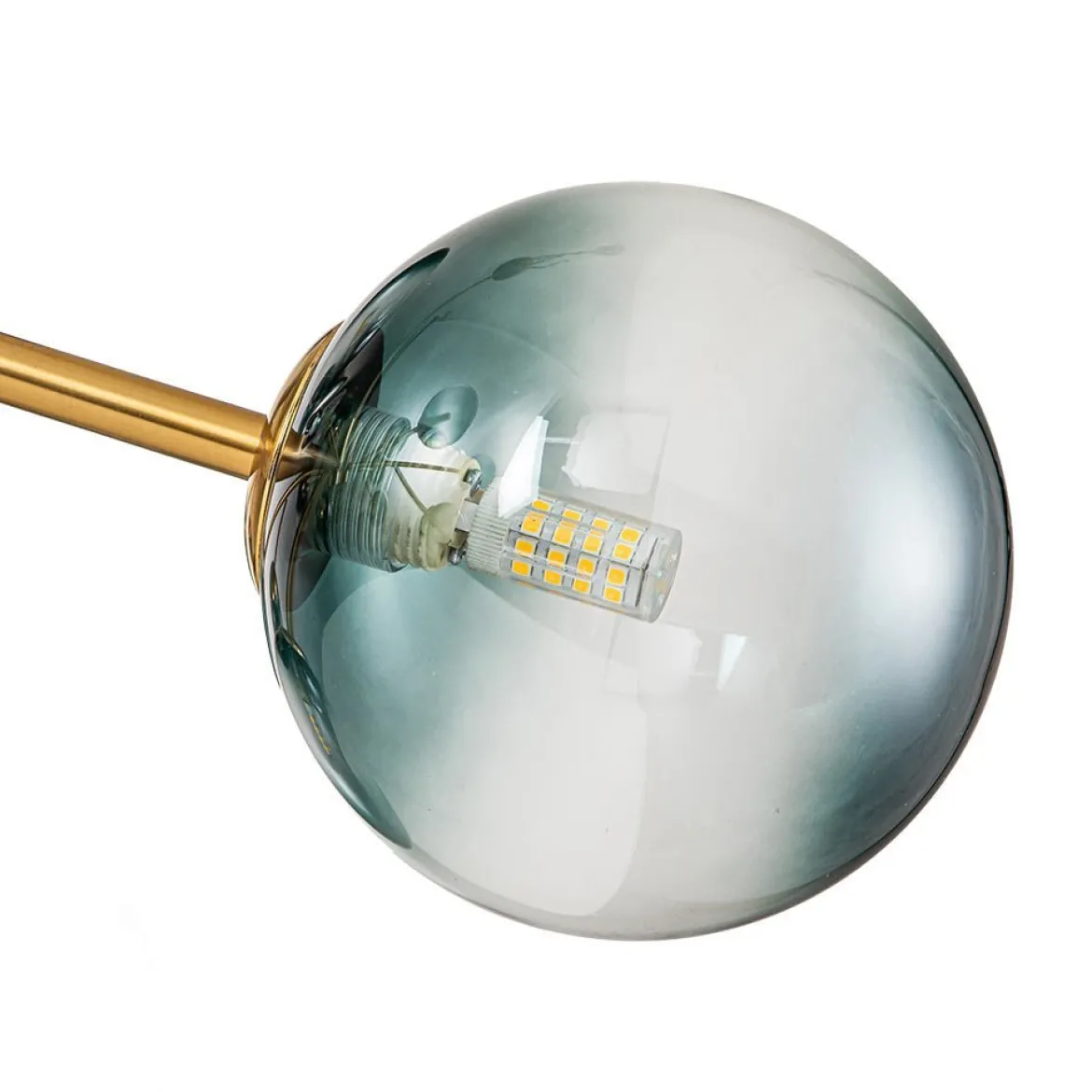(OpenBox) 15-Light Branch Blue Glass Globe Bubble Chandelier