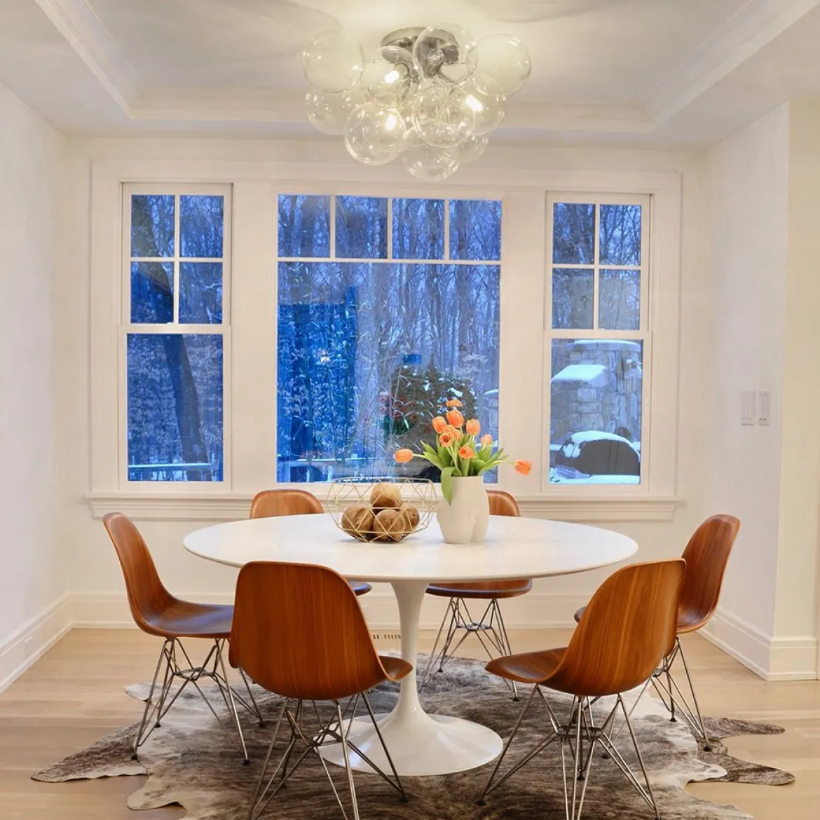 (OpenBox) 3-Light Brass Cluster Clear Glass Globe Bubble Ceiling Light