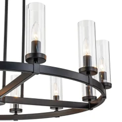 (OpenBox) 12-Light Clear Glass Shade Wagon Wheel Chandelier