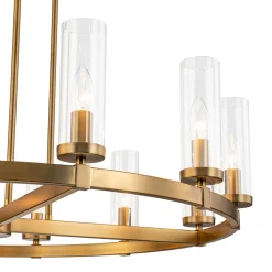 (OpenBox) 12-Light Clear Glass Shade Wagon Wheel Chandelier