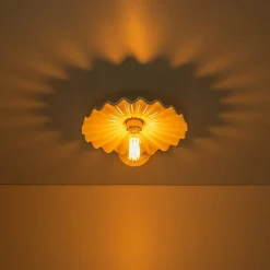 (OpenBox) 1-Light Creamy Ceramic Shade Semi Flush Mount