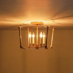 (OpenBox) 4-light French Antique Candle Style Lantern Semi Flush
