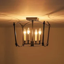 (OpenBox) 4-light French Antique Candle Style Lantern Semi Flush