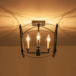 (OpenBox) 4-light French Antique Candle Style Lantern Semi Flush