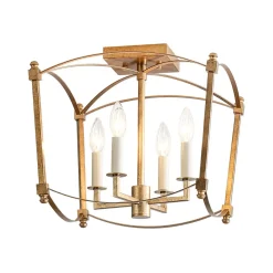 (OpenBox) 4-light French Antique Candle Style Lantern Semi Flush