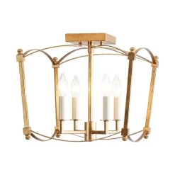 (OpenBox) 4-light French Antique Candle Style Lantern Semi Flush