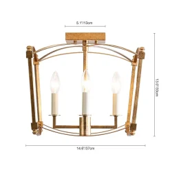 (OpenBox) 4-light French Antique Candle Style Lantern Semi Flush