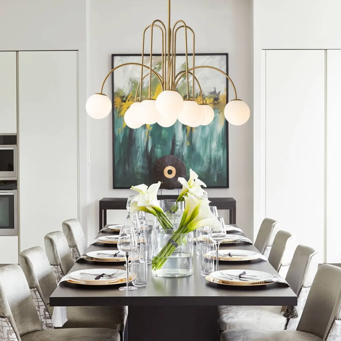 (OpenBox) 10-Light Frosted Glass Globe Bubble Chandelier