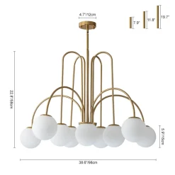 (OpenBox) 10-Light Frosted Glass Globe Bubble Chandelier