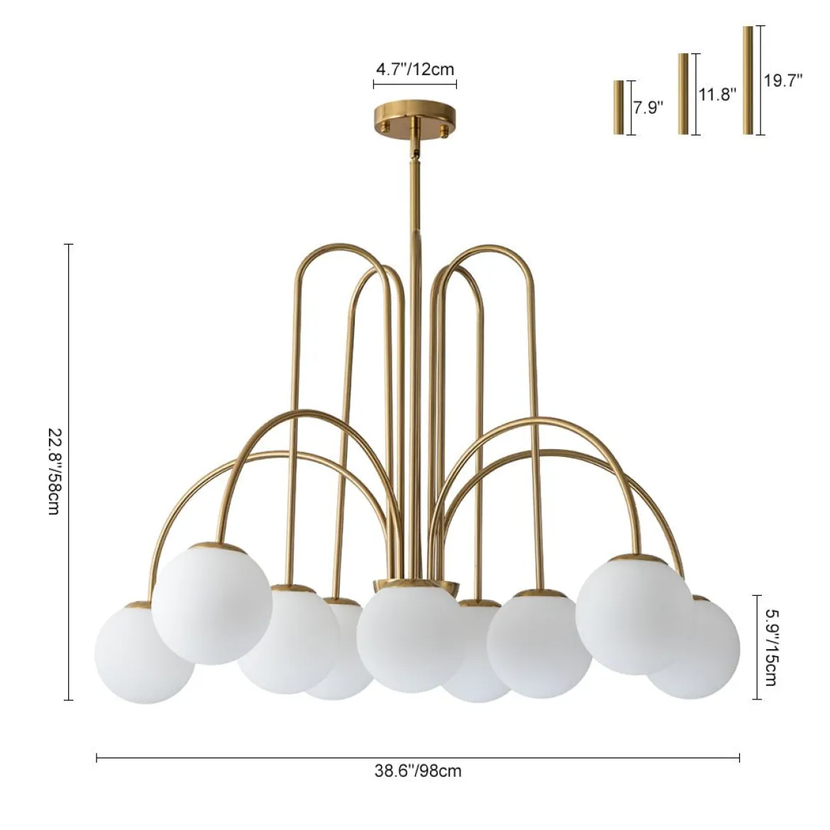 (OpenBox) 10-Light Frosted Glass Globe Bubble Chandelier