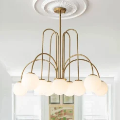 (OpenBox) 10-Light Frosted Glass Globe Bubble Chandelier
