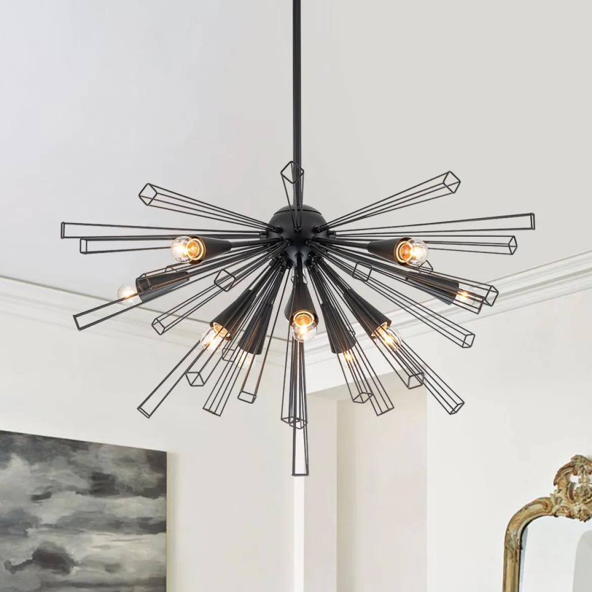 (OpenBox) 10-Light Geometric Sputnik Sunburst Chandelier