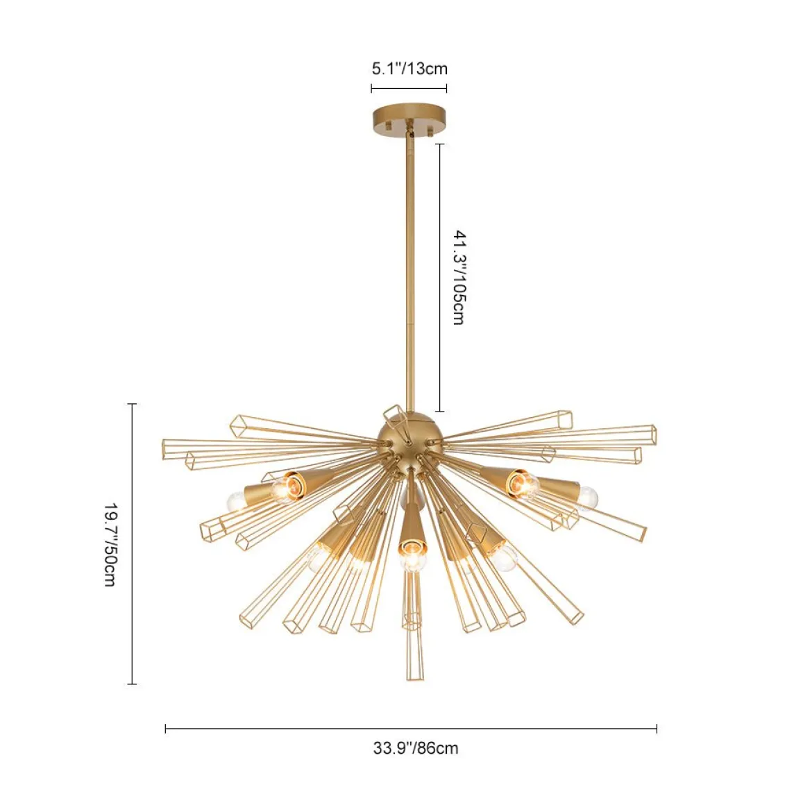 (OpenBox) 10-Light Geometric Sputnik Sunburst Chandelier