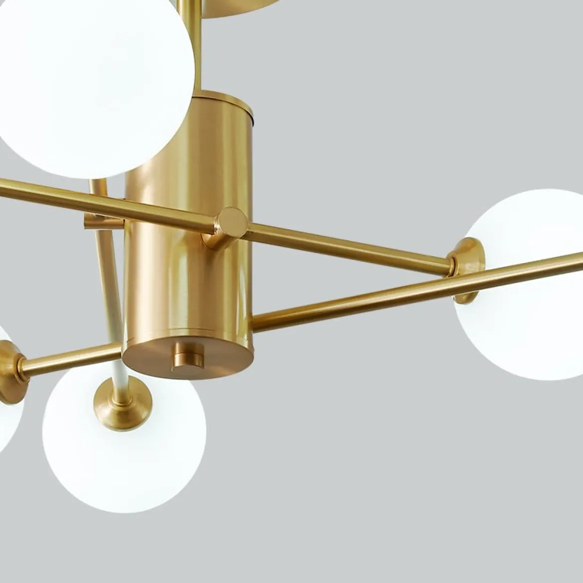 (OpenBox) 6-Light Opal Glass Globe Linear Sputnik Semi Flush