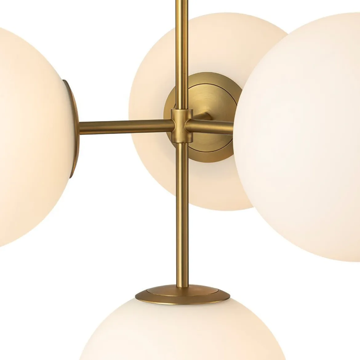 (OpenBox) 4-Light Opal Glass Globe Sputnik Semi Flush Chandelier