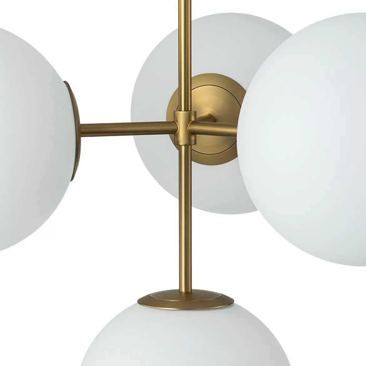 (OpenBox) 4-Light Opal Glass Globe Sputnik Semi Flush Chandelier