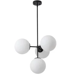 (OpenBox) 4-Light Opal Glass Globe Sputnik Semi Flush Chandelier