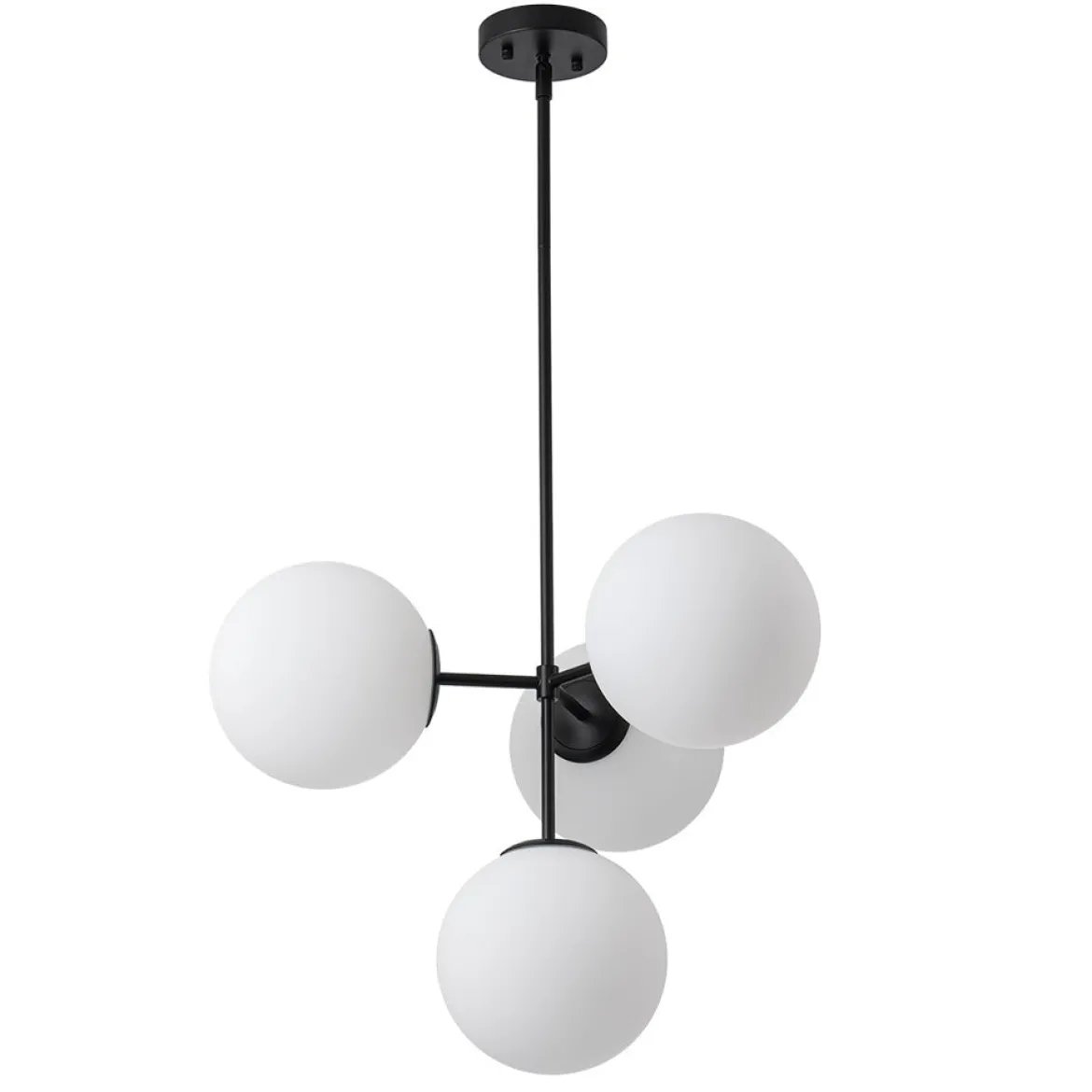(OpenBox) 4-Light Opal Glass Globe Sputnik Semi Flush Chandelier