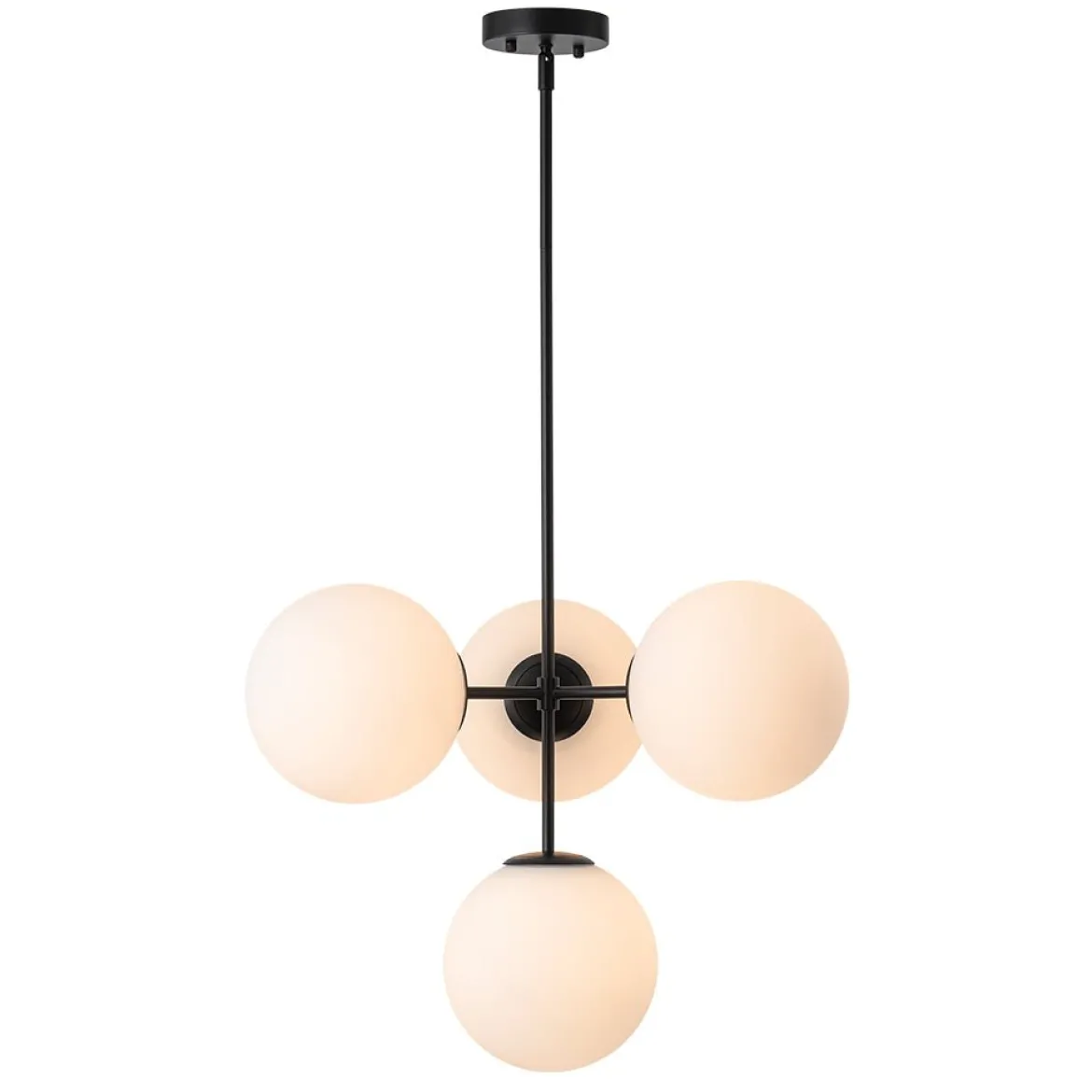 (OpenBox) 4-Light Opal Glass Globe Sputnik Semi Flush Chandelier