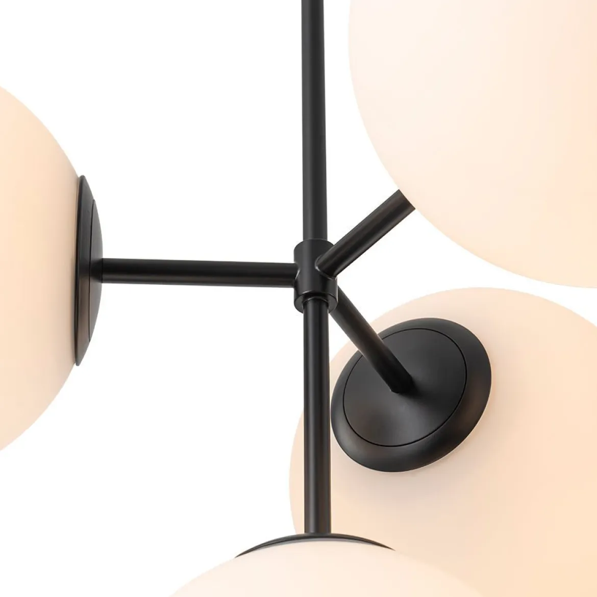 (OpenBox) 4-Light Opal Glass Globe Sputnik Semi Flush Chandelier