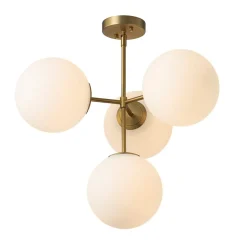(OpenBox) 4-Light Opal Glass Globe Sputnik Semi Flush Chandelier
