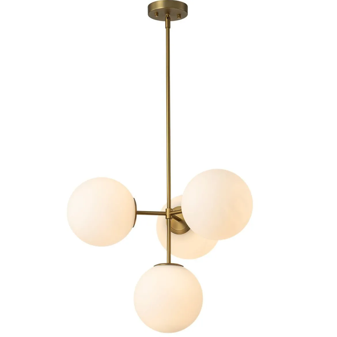 (OpenBox) 4-Light Opal Glass Globe Sputnik Semi Flush Chandelier