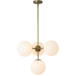 (OpenBox) 4-Light Opal Glass Globe Sputnik Semi Flush Chandelier