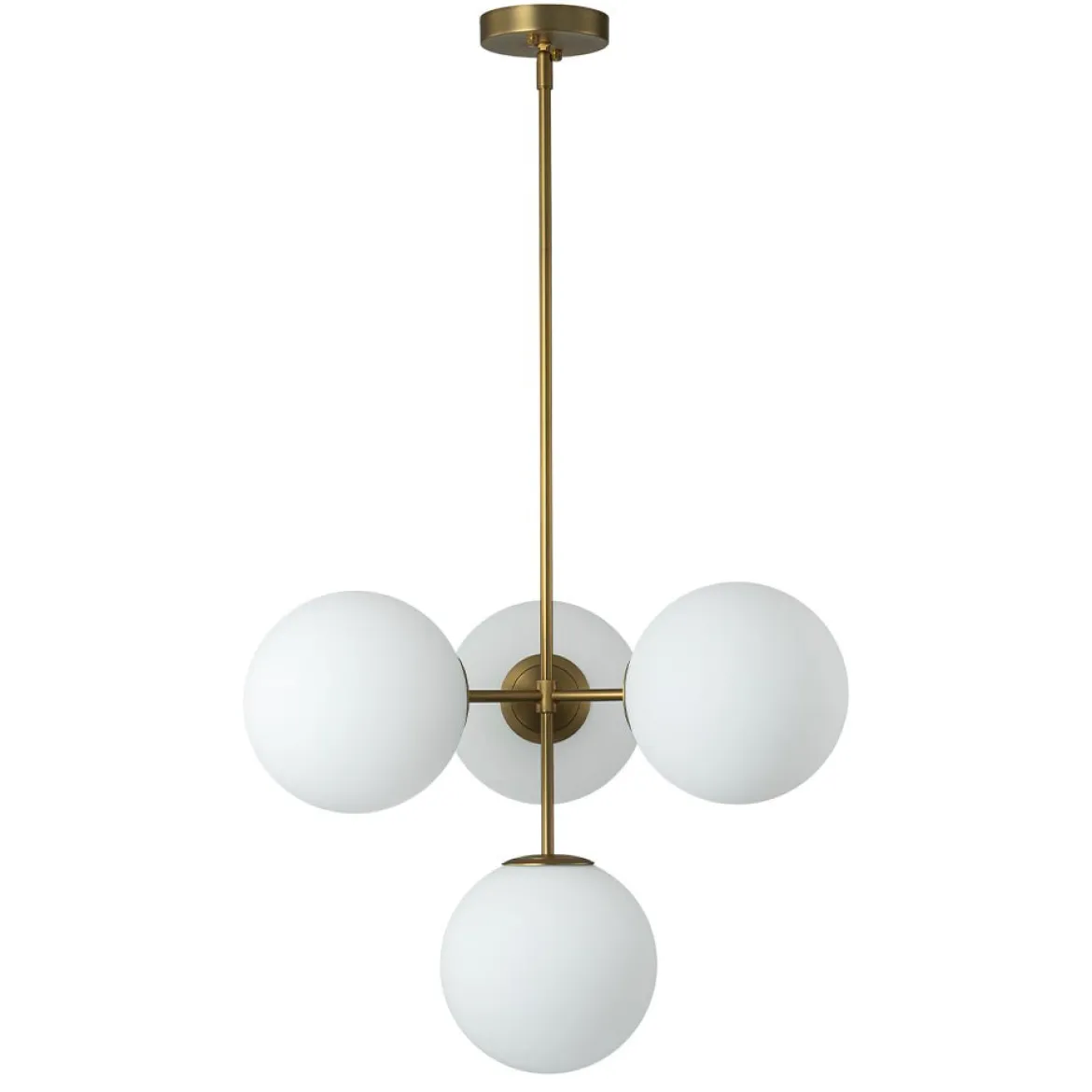 (OpenBox) 4-Light Opal Glass Globe Sputnik Semi Flush Chandelier