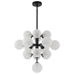 (OpenBox) Mid-Century Frosted Glass Bubble Tiered Sputnik Chandelier