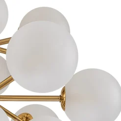(OpenBox) Mid-Century Frosted Glass Bubble Tiered Sputnik Chandelier