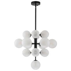 (OpenBox) Mid-Century Frosted Glass Bubble Tiered Sputnik Chandelier