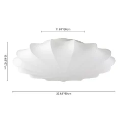 (OpenBox) Mid-Century Modern White Flush Mount Light