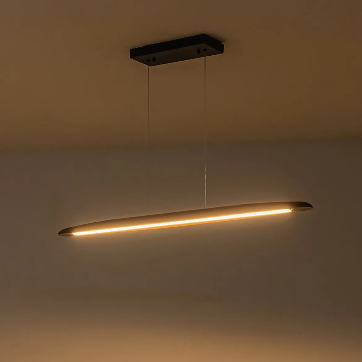 (OpenBox) Minimalist Linear Wood Dimmable LED Island Pendant