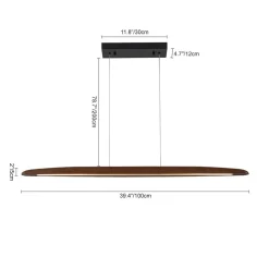 (OpenBox) Minimalist Linear Wood Dimmable LED Island Pendant