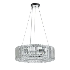 (OpenBox) Modern Chrome Round Drum Crystal Chandelier