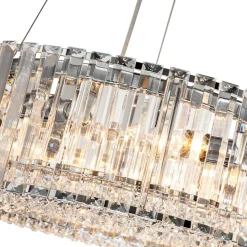 (OpenBox) Modern Chrome Round Drum Crystal Chandelier