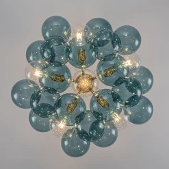 (OpenBox) Modern Cluster Blue Glass Globe Bubble Chandelier