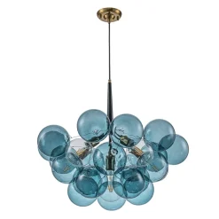 (OpenBox) Modern Cluster Blue Glass Globe Bubble Chandelier