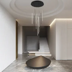 (OpenBox) Modern 12-Light Black Cluster Tube LED Pendant Light