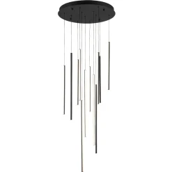 (OpenBox) Modern 12-Light Black Cluster Tube LED Pendant Light