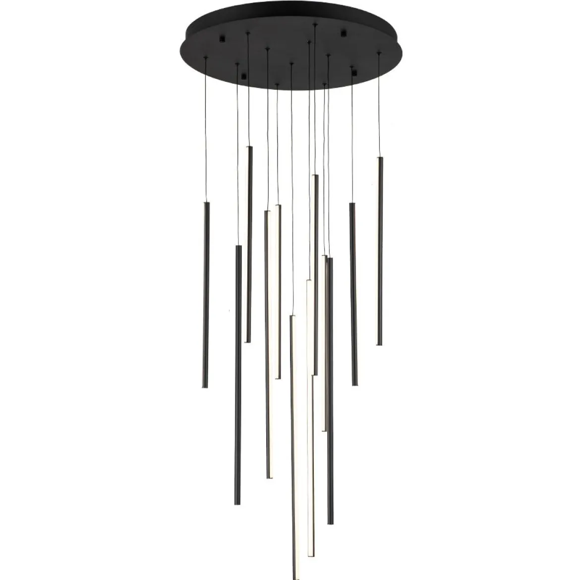 (OpenBox) Modern 12-Light Black Cluster Tube LED Pendant Light