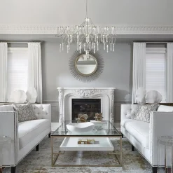 (OpenBox) Modern Luxe Glam Starry Sky LED Crystal Chandelier