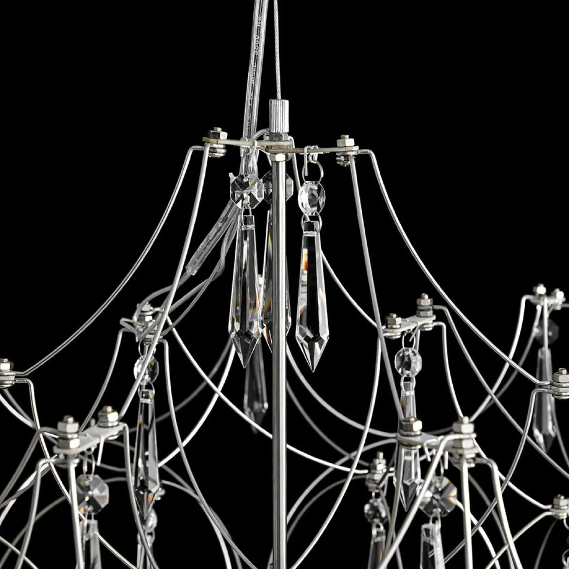 (OpenBox) Modern Luxe Glam Starry Sky LED Crystal Chandelier