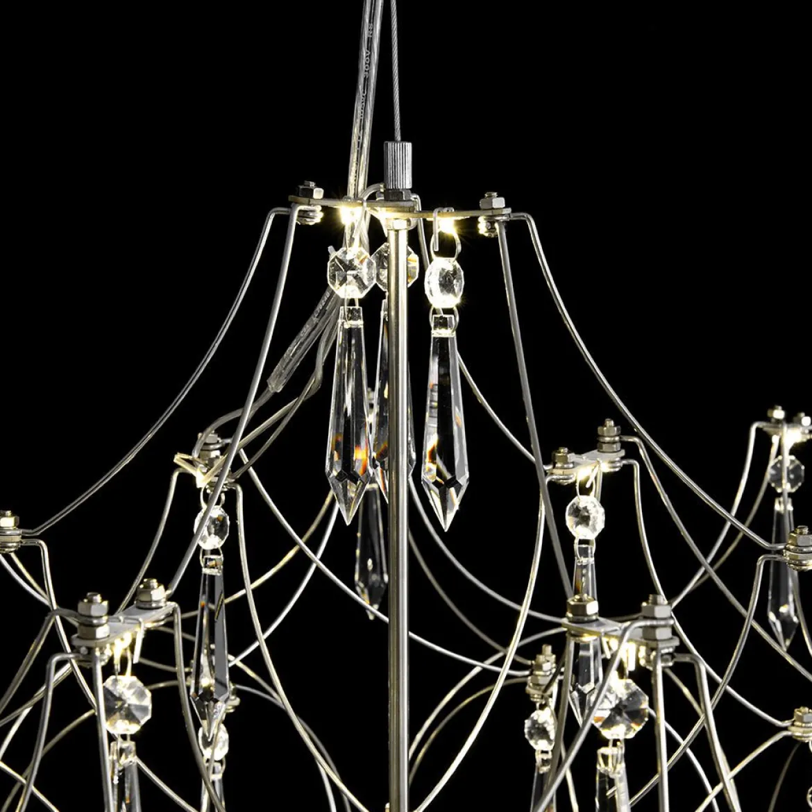 (OpenBox) Modern Luxe Glam Starry Sky LED Crystal Chandelier