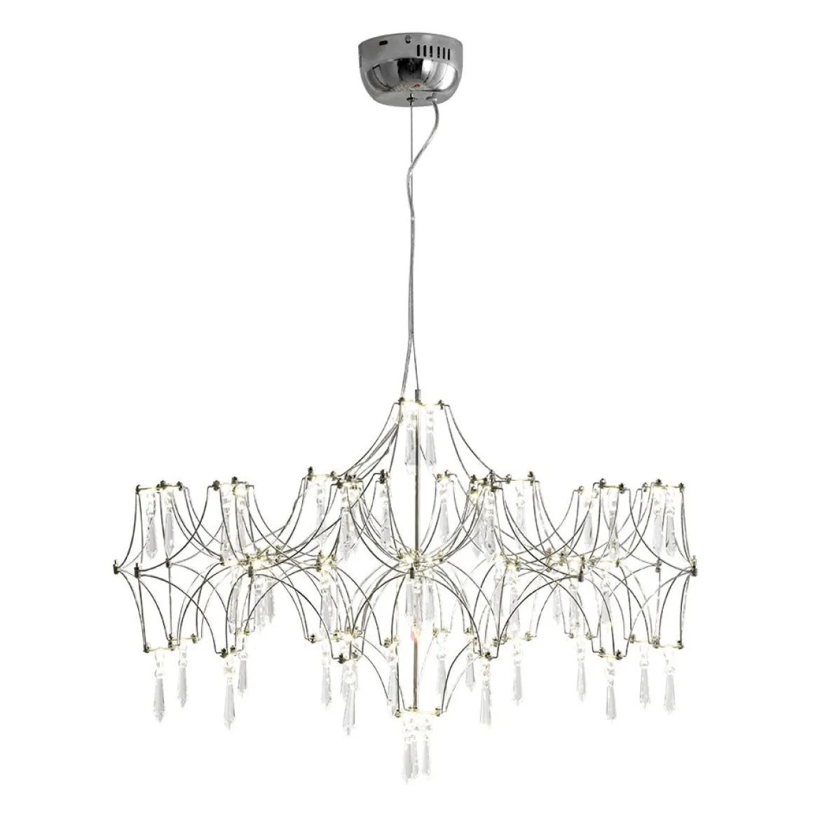 (OpenBox) Modern Luxe Glam Starry Sky LED Crystal Chandelier