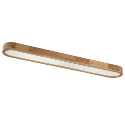 (OpenBox) Natural Wood Long Oval Dimmable LED Flush Mount