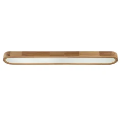 (OpenBox) Natural Wood Long Oval Dimmable LED Flush Mount