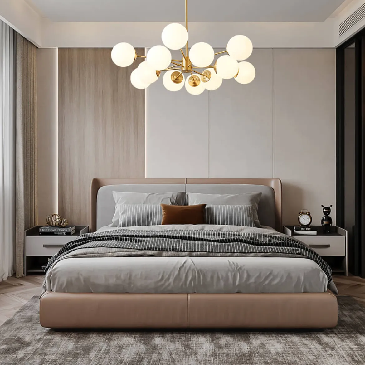 (OpenBox) Opal Glass Globe Sputnik Chandelier